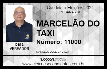 Candidato MARCELÃO DO TAXI 2024 - ROSANA - Eleições