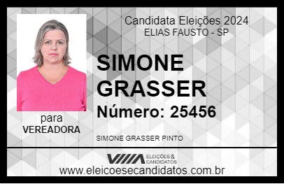 Candidato SIMONE GRASSER 2024 - ELIAS FAUSTO - Eleições