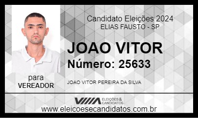 Candidato JOAO VITOR 2024 - ELIAS FAUSTO - Eleições