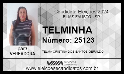 Candidato TELMINHA 2024 - ELIAS FAUSTO - Eleições