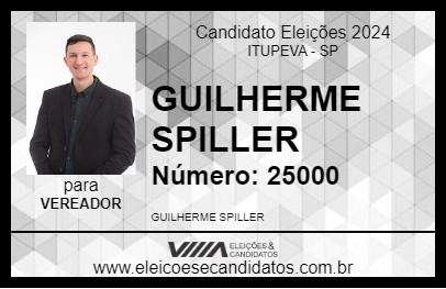 Candidato GUILHERME SPILLER 2024 - ITUPEVA - Eleições