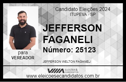 Candidato JEFFERSON FAGANELI 2024 - ITUPEVA - Eleições