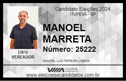 Candidato MANOEL MARRETA 2024 - ITUPEVA - Eleições