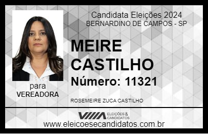 Candidato MEIRE CASTILHO 2024 - BERNARDINO DE CAMPOS - Eleições