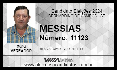 Candidato MESSIAS 2024 - BERNARDINO DE CAMPOS - Eleições