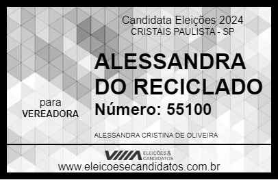 Candidato ALESSANDRA DO RECICLADO 2024 - CRISTAIS PAULISTA - Eleições