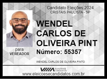 Candidato WENDEL CARLOS DE OLIVEIRA PINT 2024 - CRISTAIS PAULISTA - Eleições