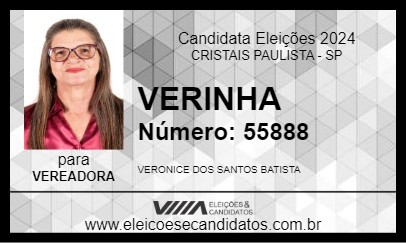 Candidato VERINHA 2024 - CRISTAIS PAULISTA - Eleições