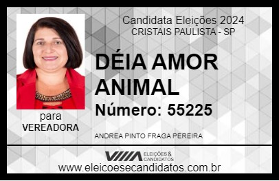 Candidato DÉIA AMOR ANIMAL 2024 - CRISTAIS PAULISTA - Eleições