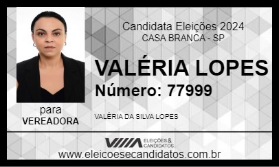 Candidato VALÉRIA LOPES 2024 - CASA BRANCA - Eleições