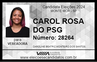 Candidato CAROL ROSA DO PSG 2024 - MONTE MOR - Eleições