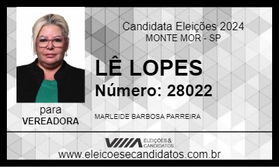 Candidato LÊ LOPES 2024 - MONTE MOR - Eleições