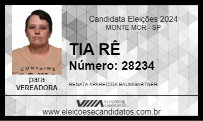 Candidato TIA RÊ 2024 - MONTE MOR - Eleições