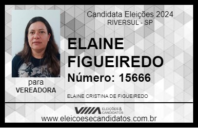 Candidato ELAINE FIGUEIREDO 2024 - RIVERSUL - Eleições