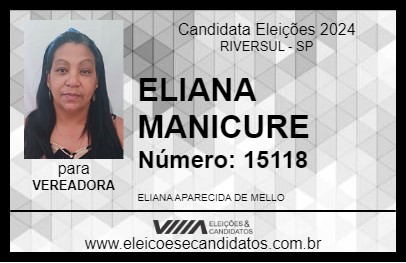 Candidato ELIANA MANICURE 2024 - RIVERSUL - Eleições