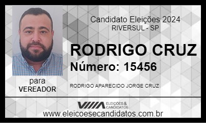 Candidato RODRIGO CRUZ 2024 - RIVERSUL - Eleições