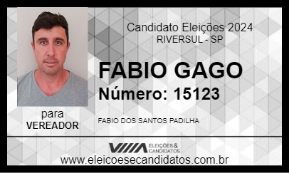 Candidato FABIO GAGO 2024 - RIVERSUL - Eleições