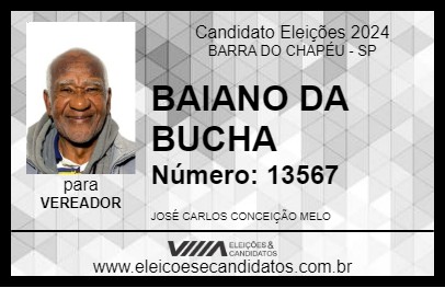 Candidato BAIANO DA BUCHA 2024 - BARRA DO CHAPÉU - Eleições