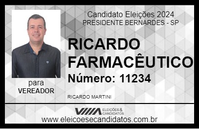 Candidato RICARDO FARMACÊUTICO 2024 - PRESIDENTE BERNARDES - Eleições