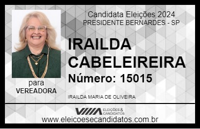 Candidato IRAILDA CABELEIREIRA 2024 - PRESIDENTE BERNARDES - Eleições