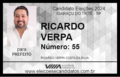 Candidato RICARDO VERPA 2024 - IGARAÇU DO TIETÊ - Eleições