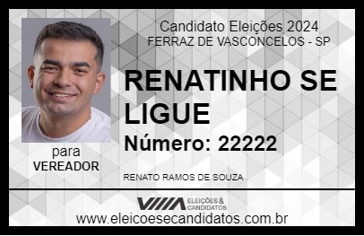 Candidato RENATINHO SE LIGUE 2024 - FERRAZ DE VASCONCELOS - Eleições