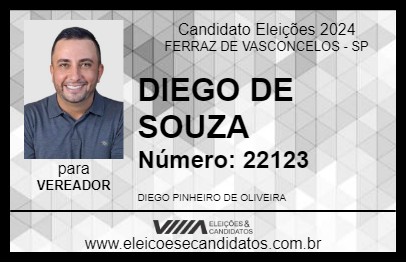 Candidato DIEGO DE SOUZA 2024 - FERRAZ DE VASCONCELOS - Eleições