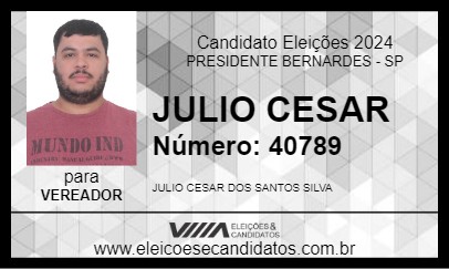 Candidato JULIO CESAR 2024 - PRESIDENTE BERNARDES - Eleições