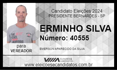 Candidato ERMINHO SILVA 2024 - PRESIDENTE BERNARDES - Eleições