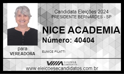 Candidato NICE ACADEMIA 2024 - PRESIDENTE BERNARDES - Eleições