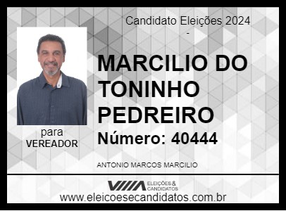 Candidato MARCILIO DO TONINHO PEDREIRO 2024 - PRESIDENTE BERNARDES - Eleições