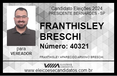 Candidato FRANTHISLEY BRESCHI 2024 - PRESIDENTE BERNARDES - Eleições