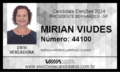 Candidato MIRIAN VIUDES 2024 - PRESIDENTE BERNARDES - Eleições