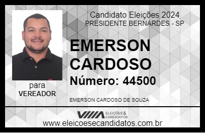 Candidato EMERSON CARDOSO 2024 - PRESIDENTE BERNARDES - Eleições