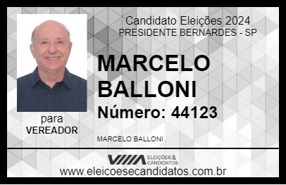 Candidato MARCELO BALLONI 2024 - PRESIDENTE BERNARDES - Eleições