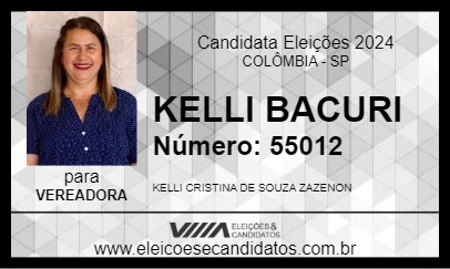 Candidato KELLI BACURI 2024 - COLÔMBIA - Eleições