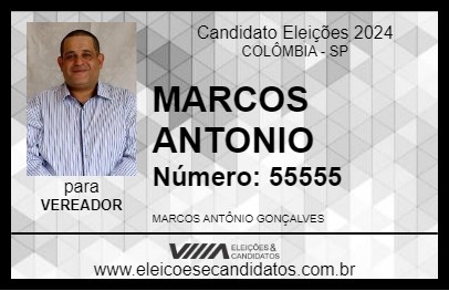 Candidato MARCOS ANTONIO 2024 - COLÔMBIA - Eleições