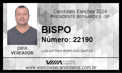 Candidato BISPO 2024 - PRESIDENTE BERNARDES - Eleições