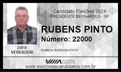 Candidato RUBENS PINTO 2024 - PRESIDENTE BERNARDES - Eleições