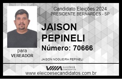 Candidato JAISON PEPINELI 2024 - PRESIDENTE BERNARDES - Eleições