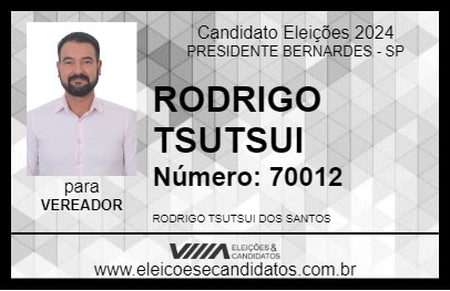 Candidato RODRIGO TSUTSUI 2024 - PRESIDENTE BERNARDES - Eleições