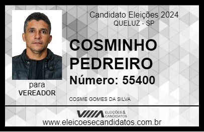 Candidato COSMINHO PEDREIRO 2024 - QUELUZ - Eleições