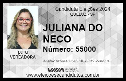 Candidato JULIANA DO NECO 2024 - QUELUZ - Eleições