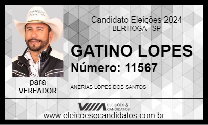 Candidato GATINO LOPES 2024 - BERTIOGA - Eleições