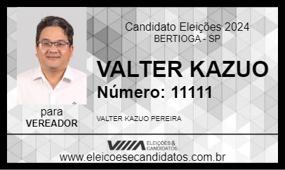 Candidato VALTER KAZUO 2024 - BERTIOGA - Eleições