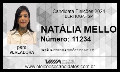 Candidato NATÁLIA MELLO 2024 - BERTIOGA - Eleições