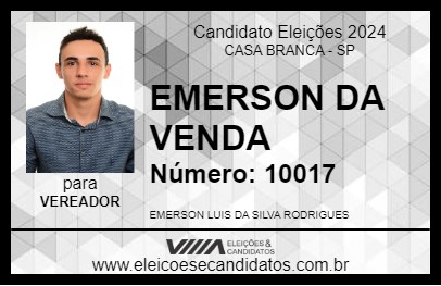 Candidato EMERSON DA VENDA 2024 - CASA BRANCA - Eleições