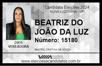 Candidato BEATRIZ DO JOÃO DA LUZ 2024 - NOVA LUZITÂNIA - Eleições