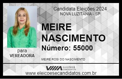 Candidato MEIRE NASCIMENTO 2024 - NOVA LUZITÂNIA - Eleições