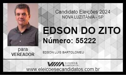 Candidato EDSON DO ZITO 2024 - NOVA LUZITÂNIA - Eleições